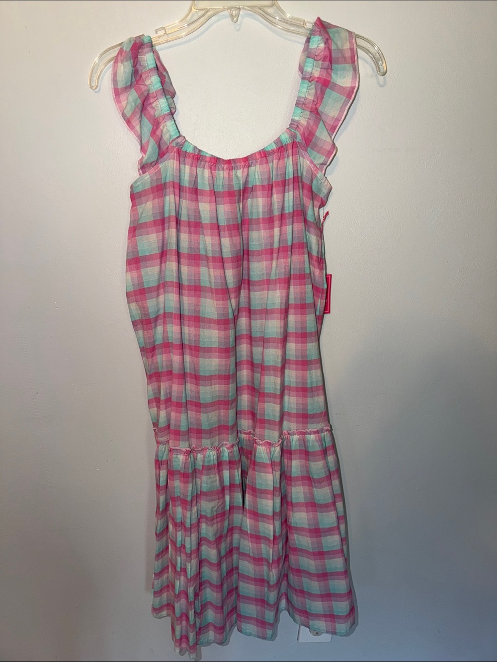Simply Southern Pink and Mint Plaid Maxi Dress